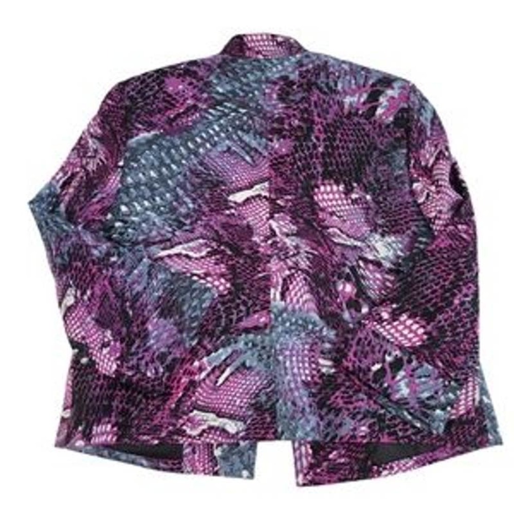 Evan Picone Open Front Jacket Snake Print Purple … - image 4